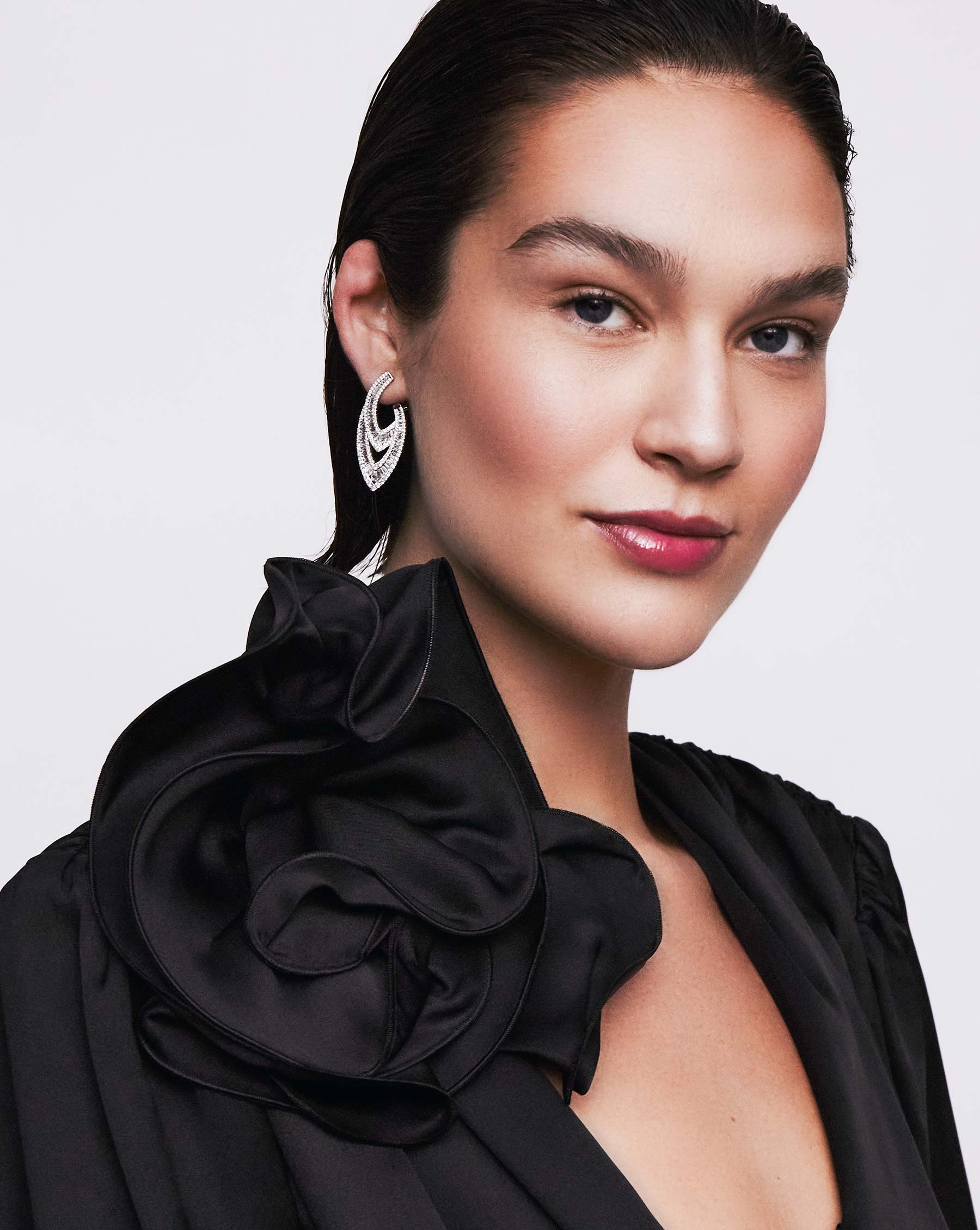 Ring Concierge Earrings 14k White Gold Art Deco Earrings