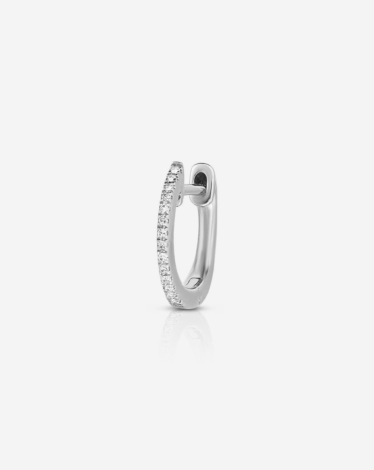 Ring Concierge Earrings 14k White Gold / Single Huggie Diamond Huggies