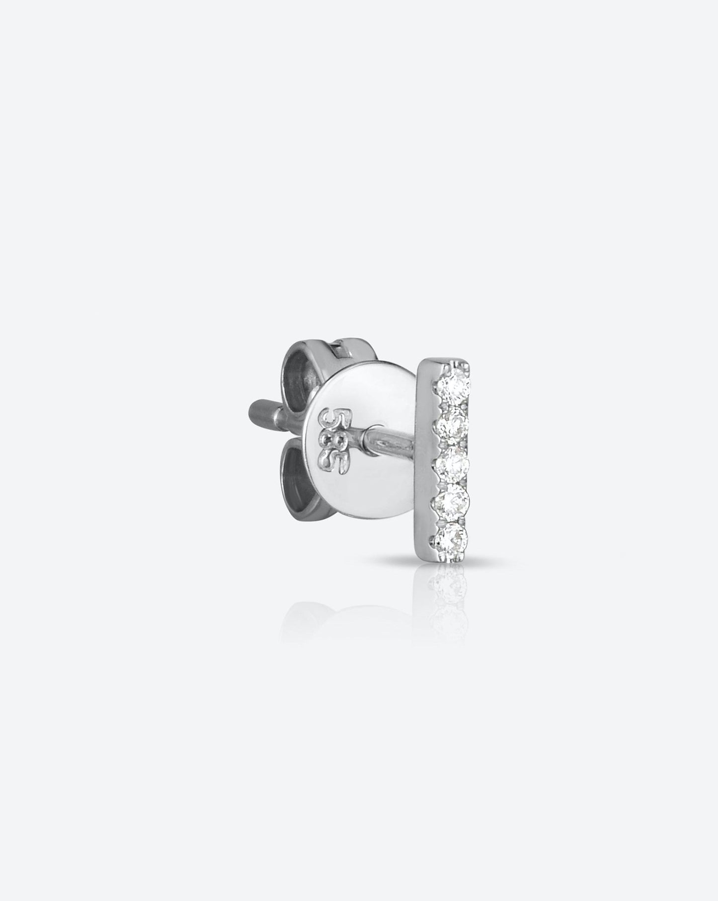 Ring Concierge Earrings 14k White Gold / Single Petite Diamond Line Studs