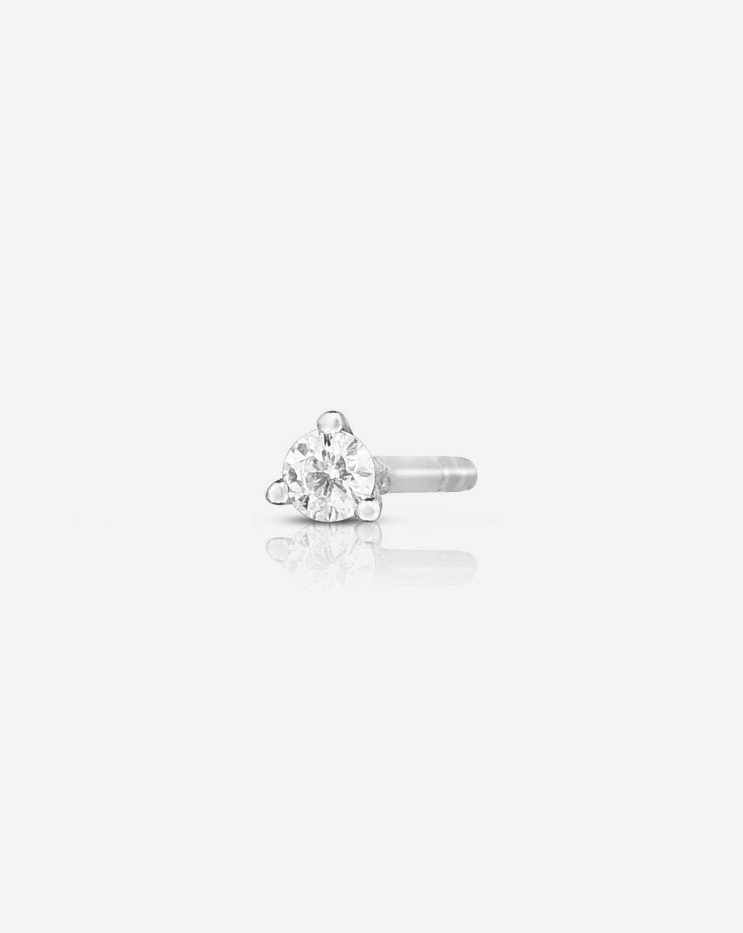 Ring Concierge Earrings 14k White Gold / Single Stud Tiny Diamond Studs