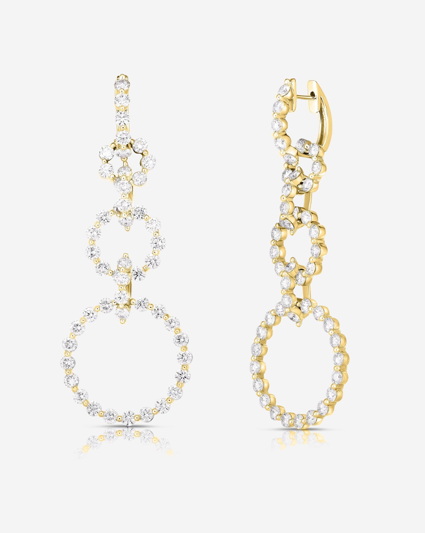 Ring Concierge Earrings 14k Yellow Gold Multiway Single Prong Diamond Statement Earrings