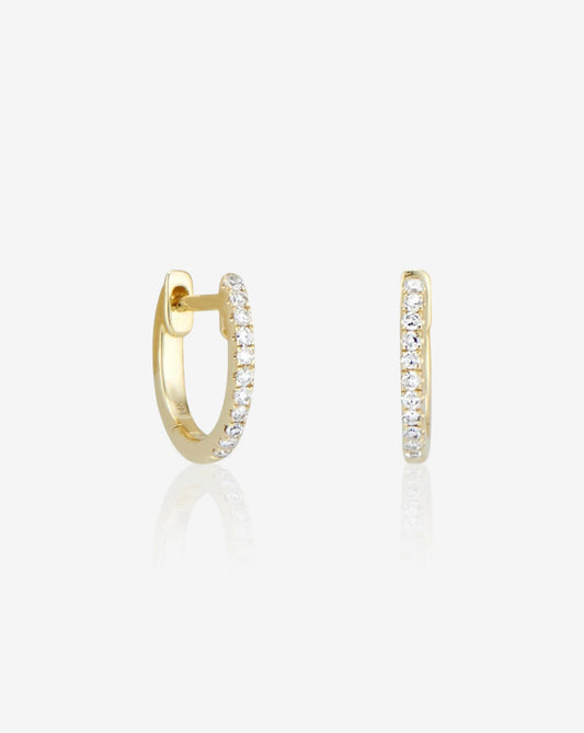 Ring Concierge Earrings 14k Yellow Gold / Pair Petite Diamond Huggies