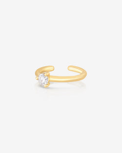 Ring Concierge Earrings 14k Yellow Gold Single Diamond Ear Cuff