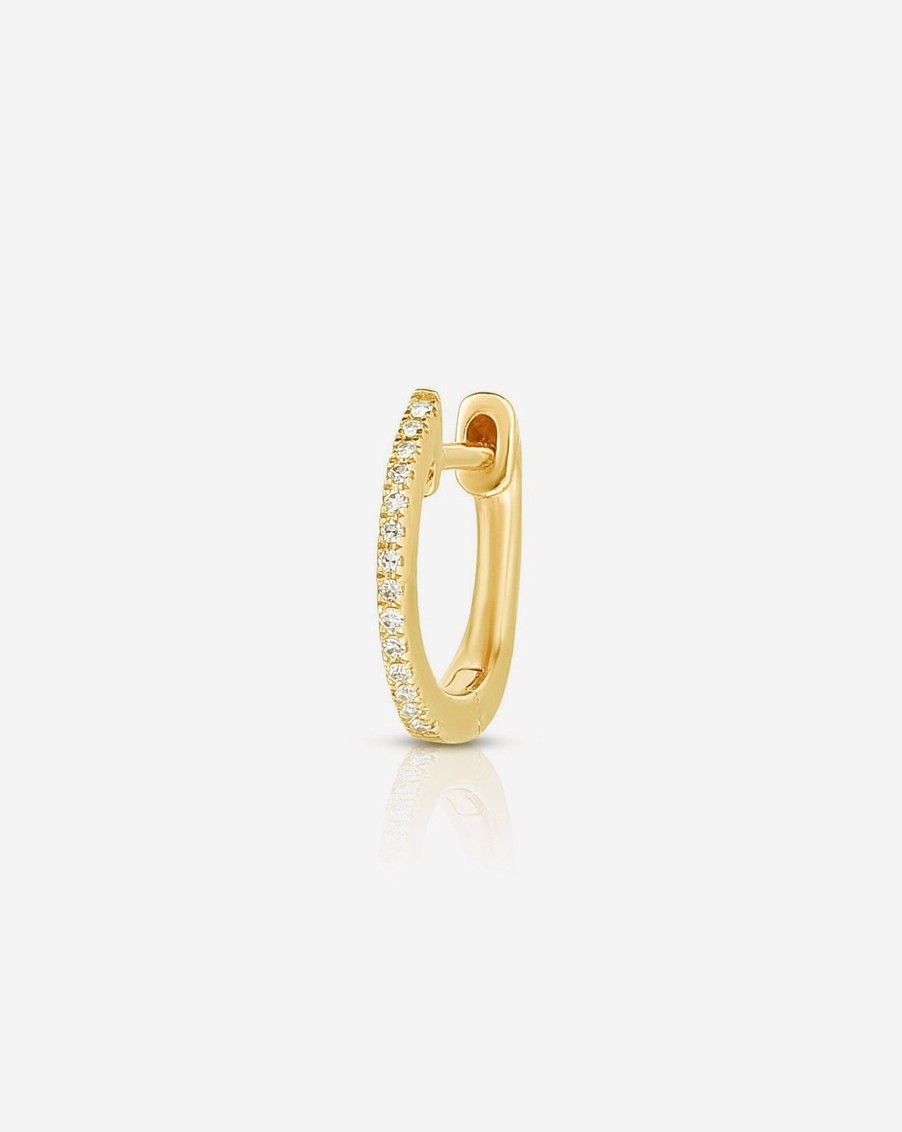 Ring Concierge Earrings 14k Yellow Gold / Single Huggie Diamond Huggies