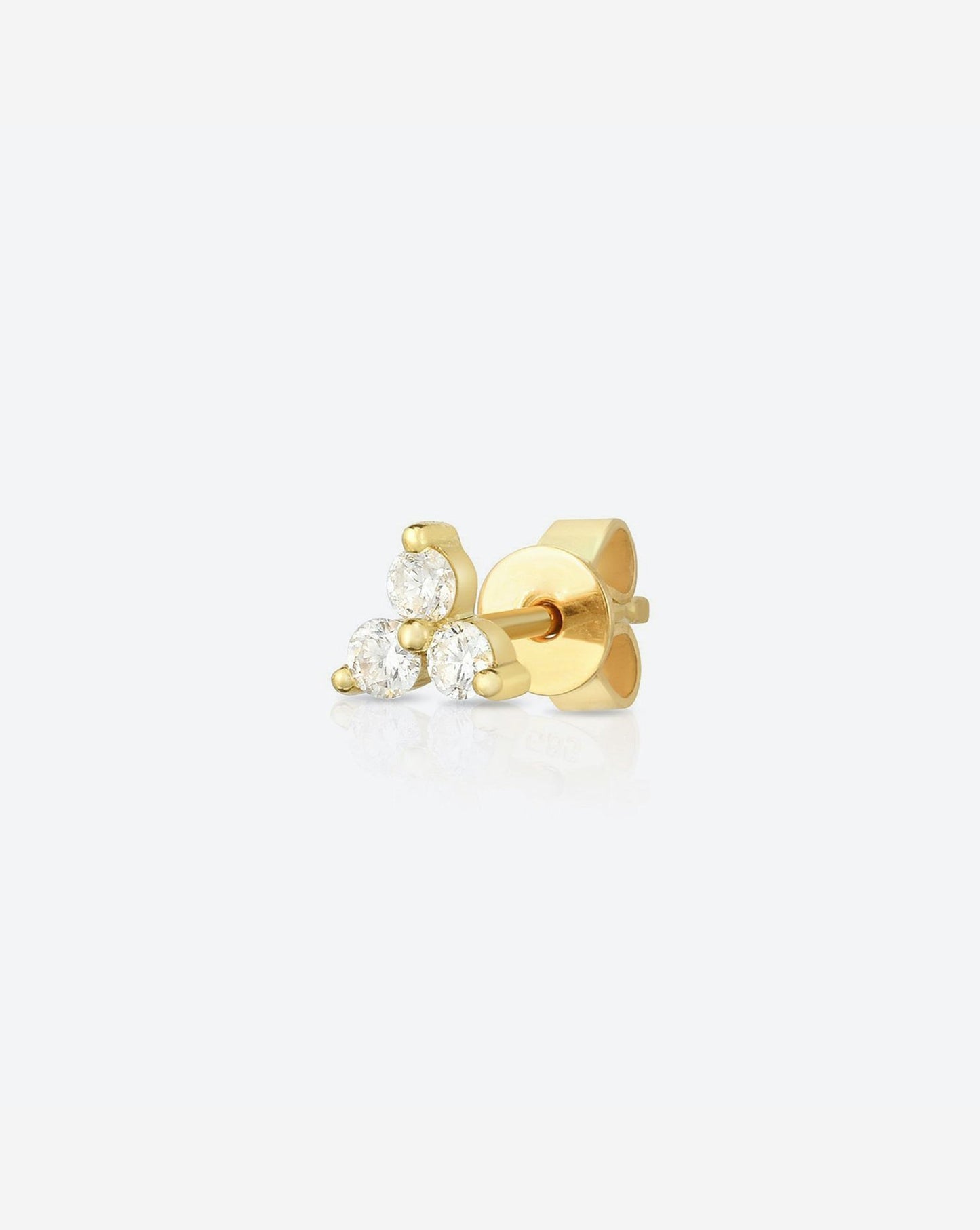 Ring Concierge Earrings 14k Yellow Gold / Single Stud Diamond Trio Studs