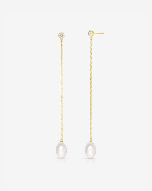 Ring Concierge Earrings Organic Pearl + Diamond Drop Earrings