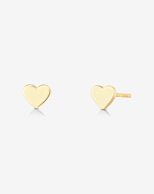Ring Concierge Earrings Pair Mini Heart Studs 14K YG
