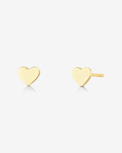 Ring Concierge Earrings Pair Mini Heart Studs 14K YG