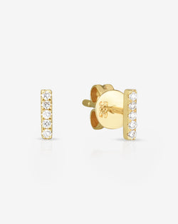 Ring Concierge Petite Diamond Line Studs in 14k Yellow Gold - flat image