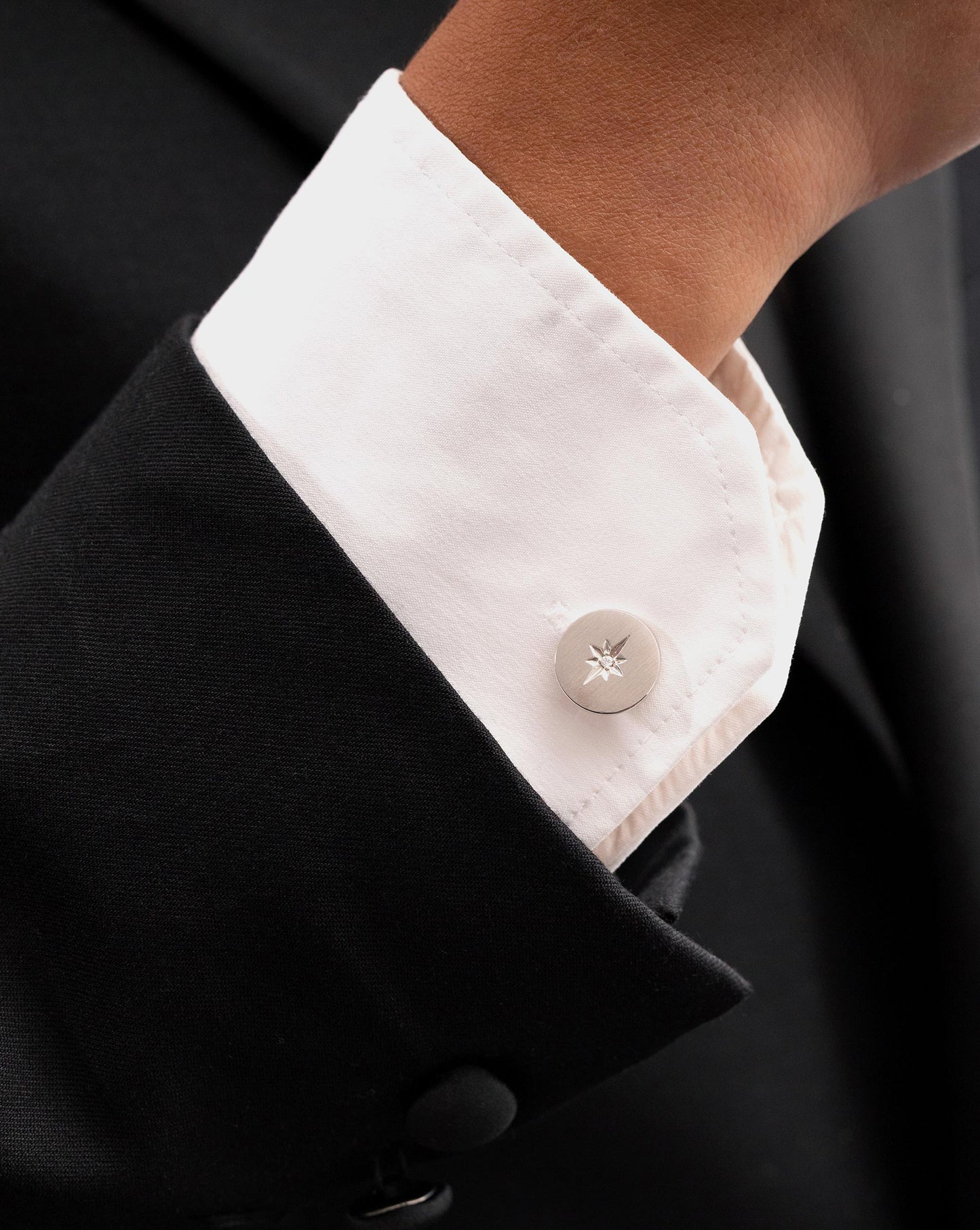 Ring Concierge Men's Cuff Links Diamond Starburst Cuff Links