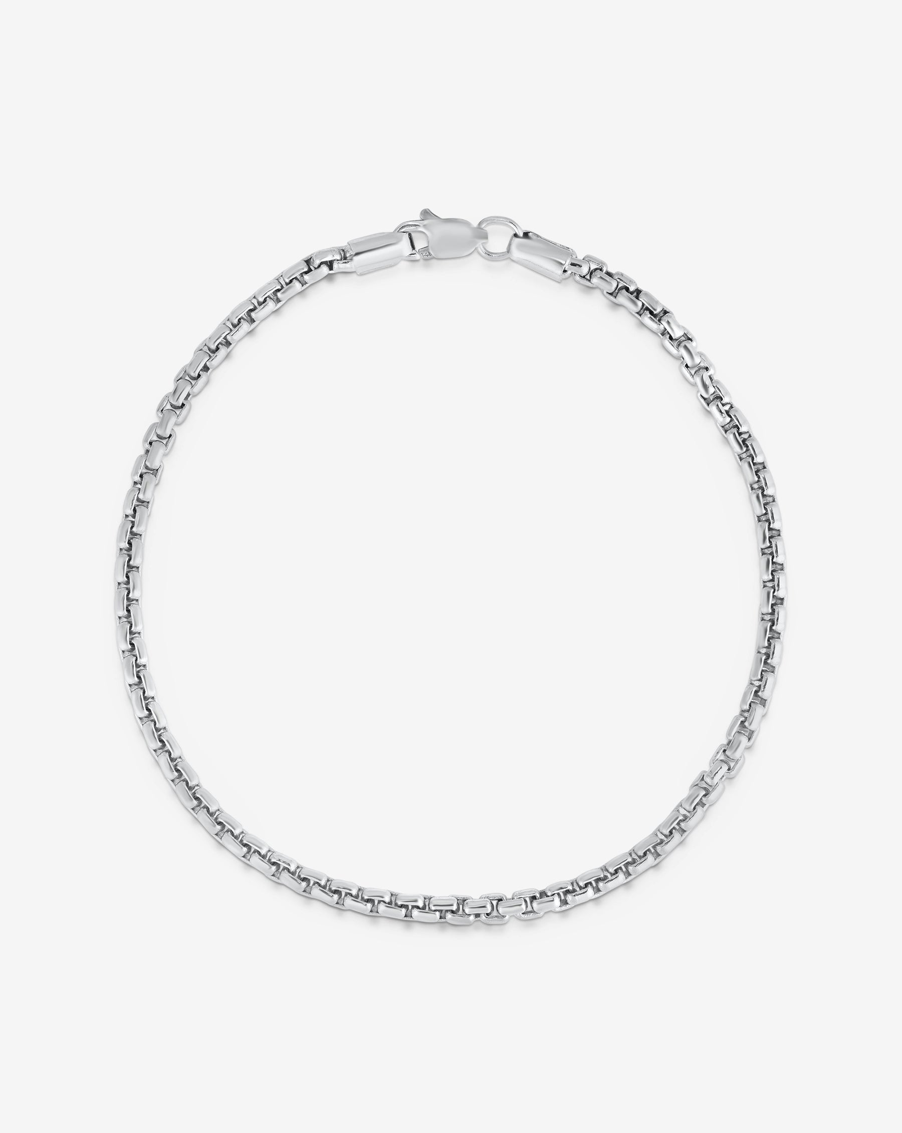 Ring Concierge Mens Men's Bracelets 3 mm Round Box Link Bracelet