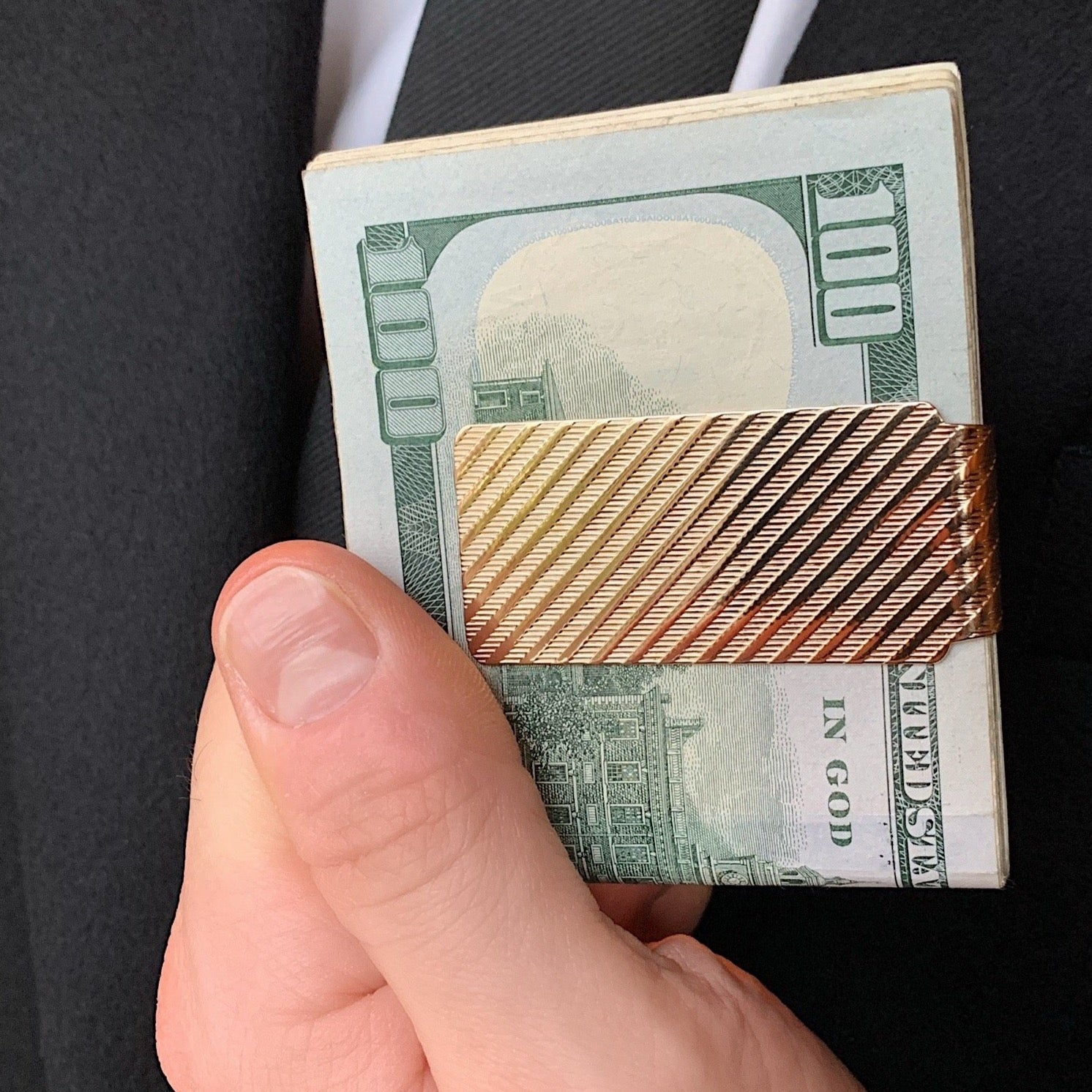 Ring Concierge Mens Money Clips 14k Yellow Gold Textured Money Clip