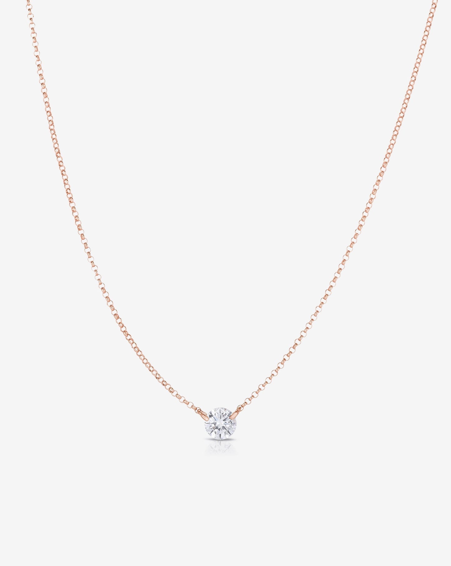 Ring Concierge Necklaces 14k Rose Gold Half Carat Floating Diamond Necklace
