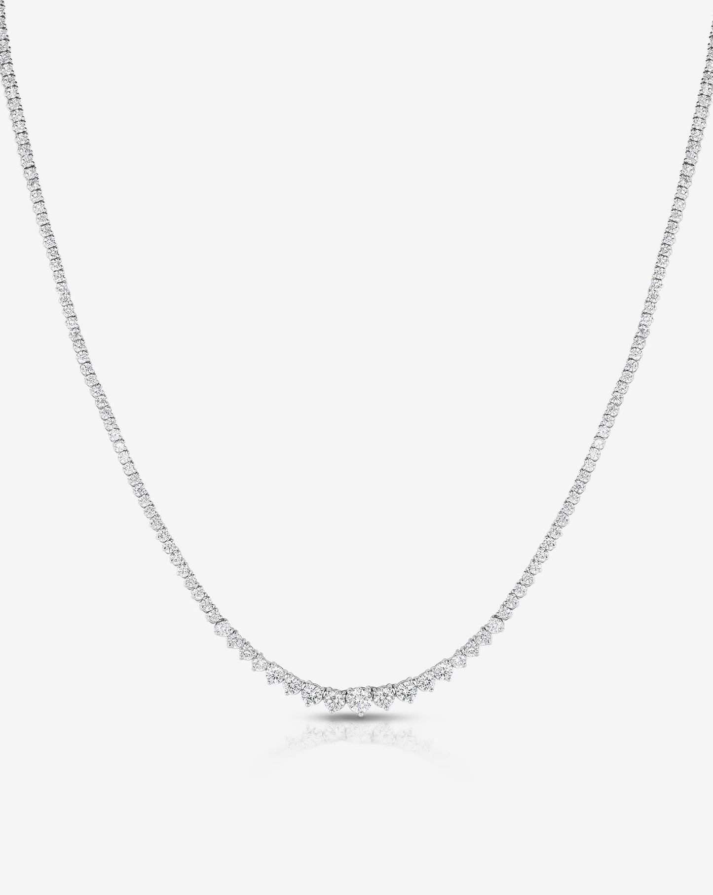 Ring ConciergeWhite Gold  Graduated Diamond Tennis Necklace; approx:5 ct. 
