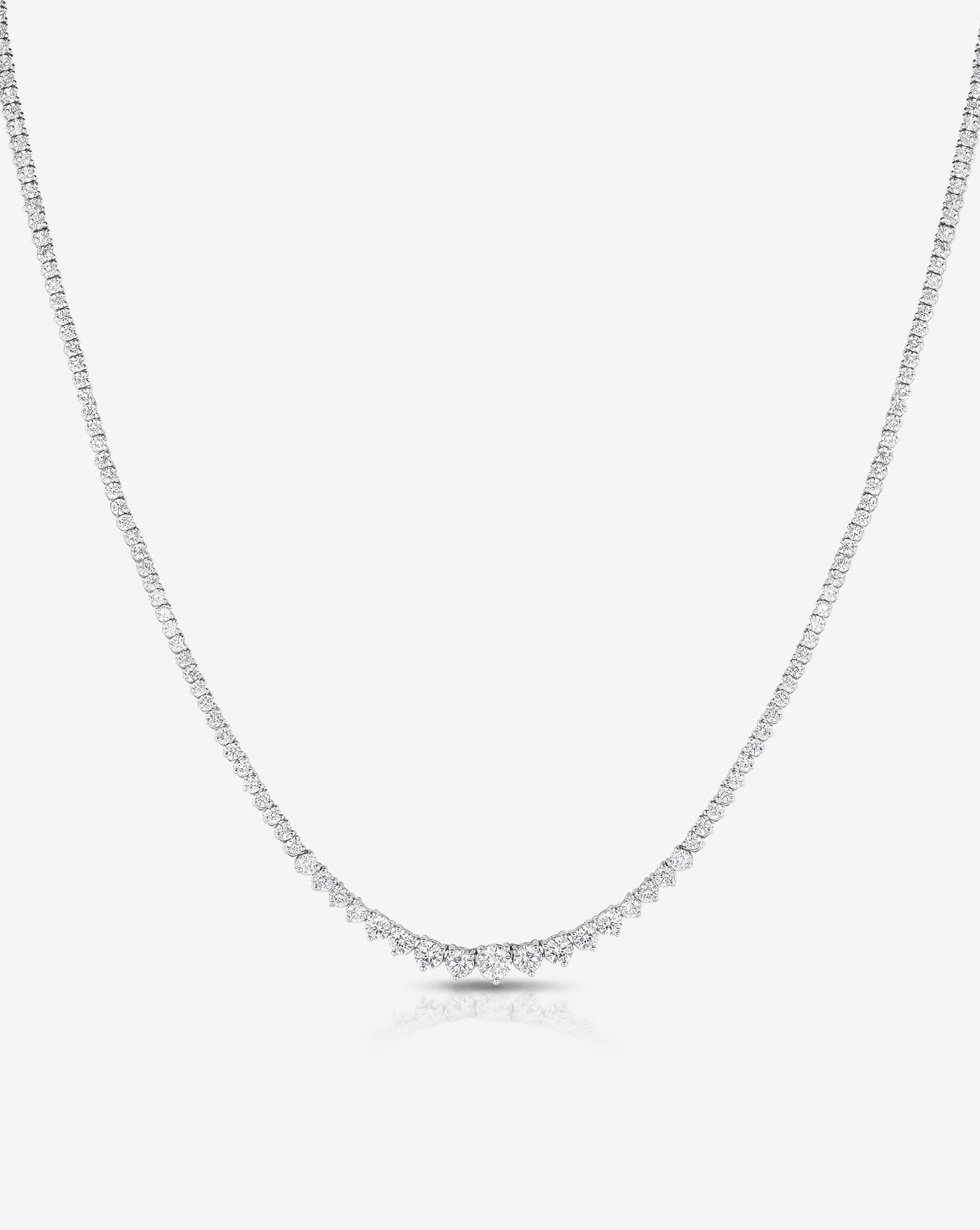 Ring ConciergeWhite Gold  Graduated Diamond Tennis Necklace; approx:5 ct. 