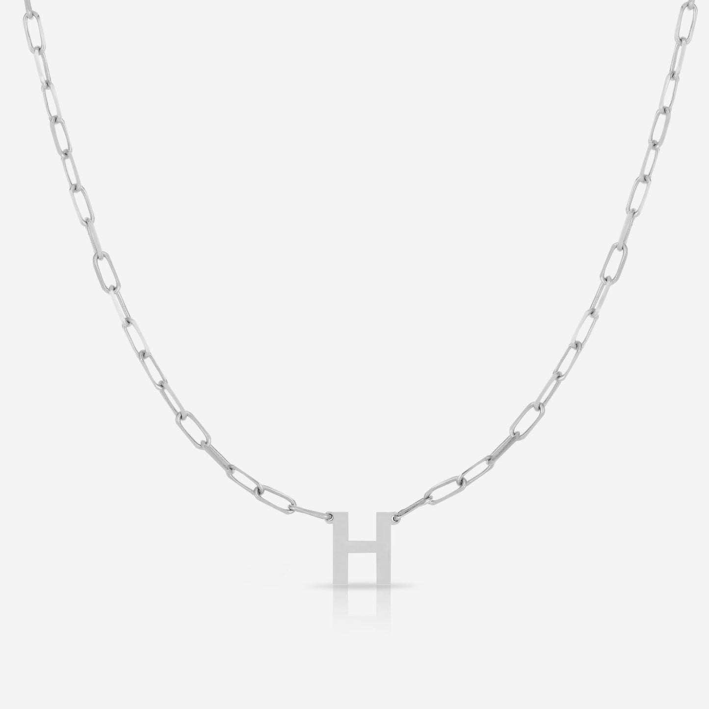 Ring Concierge Necklaces Block Initial + Link Chain Necklace