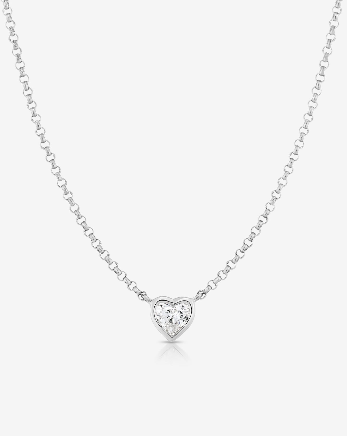 Ring Concierge Necklaces 14k White Gold / Heart Mixed Shapes Diamond Pendant Necklace