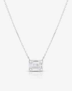 Ring Concierge Necklaces 14k White Gold Large Emerald Illusion Necklace
