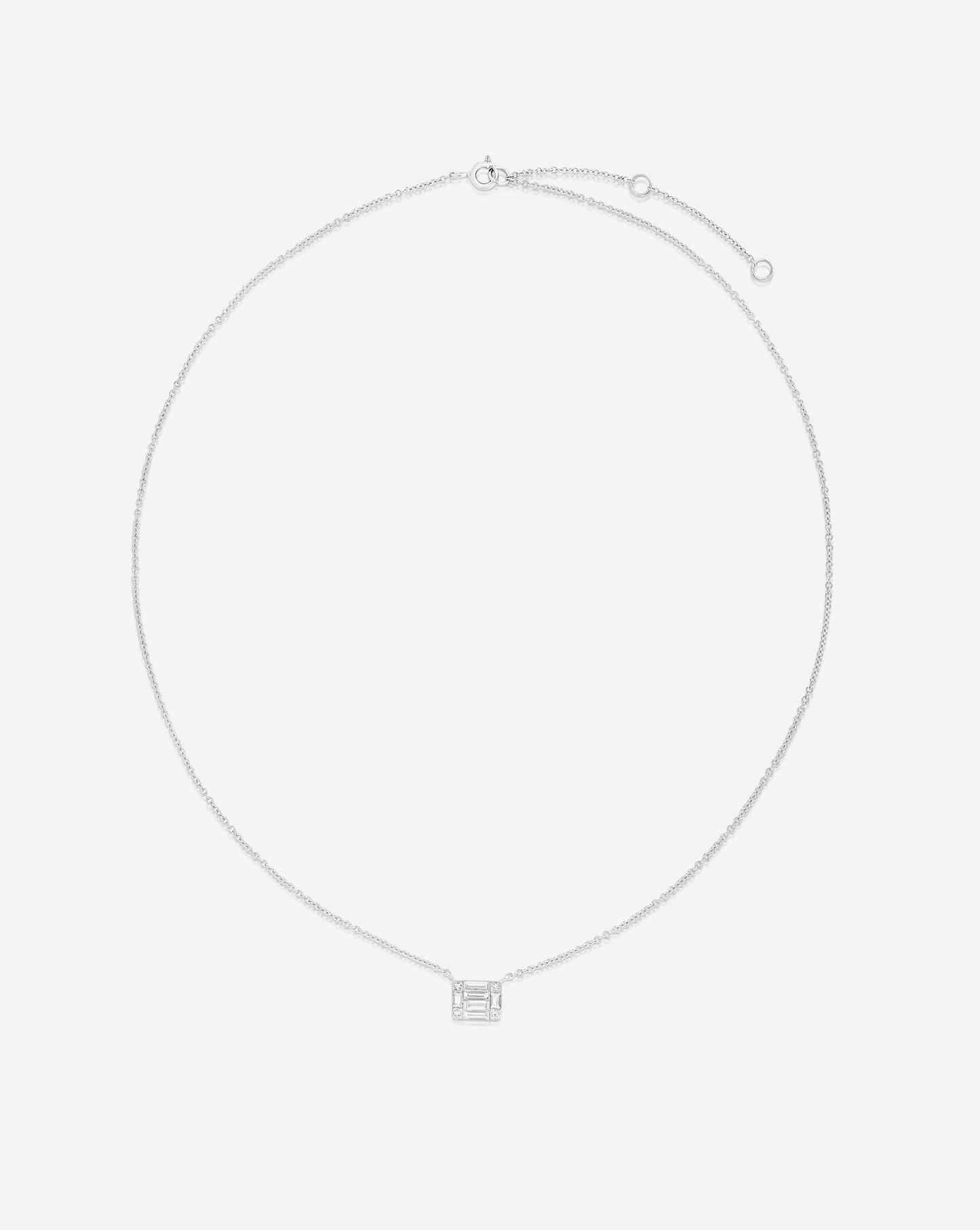 Ring Concierge Necklaces 14k White Gold Large Emerald Illusion Necklace