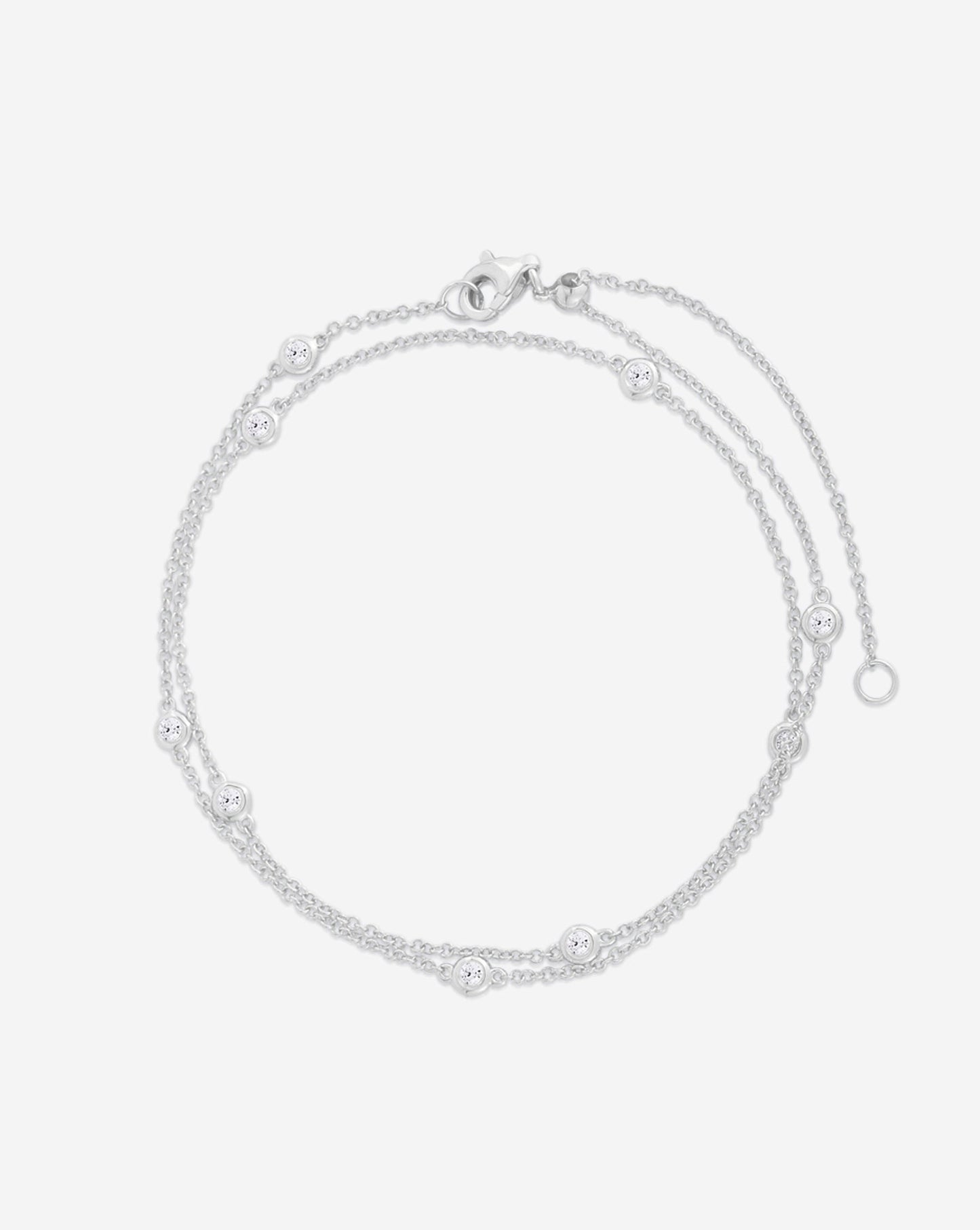 Ring Concierge Necklaces 14k White Gold Multiway Diamond Bezel Necklace + Double Wrap Bracelet