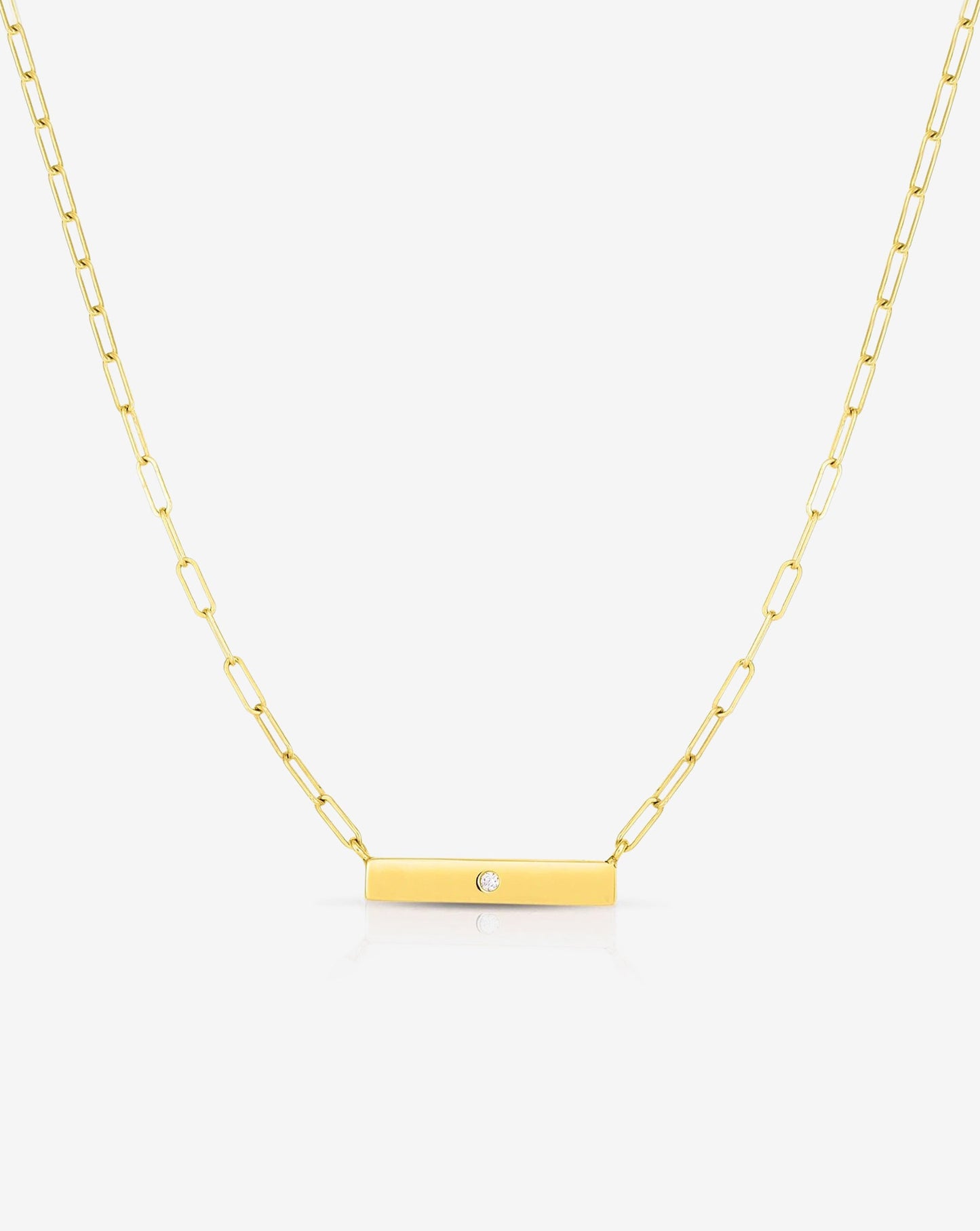 Ring Concierge Necklaces 14k Yellow Gold / 1 Inlay Birthstone Bar Necklace in 14K Yellow Gold