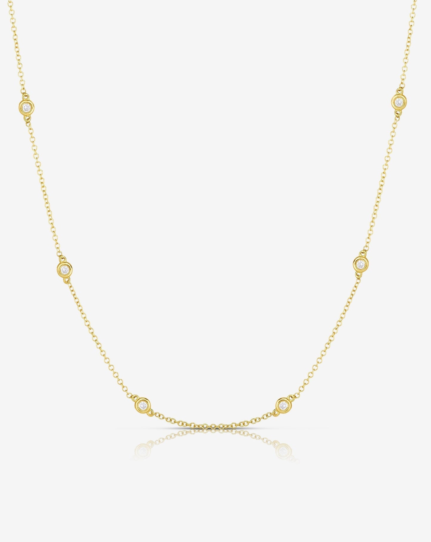 Ring Concierge Necklaces 14k Yellow Gold Diamond Bezel Station Necklace 30757277401176