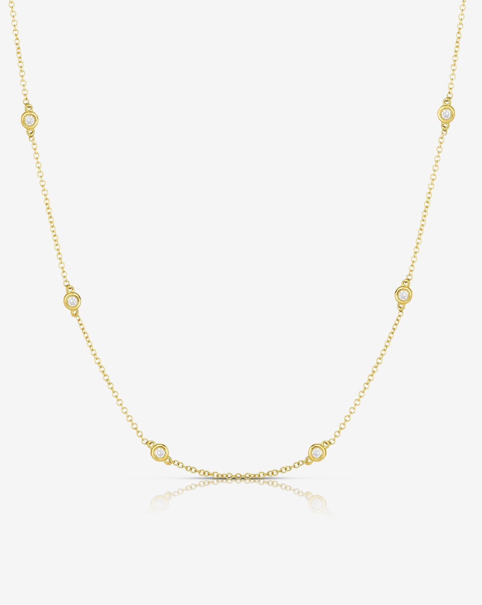 Ring Concierge Necklaces 14k Yellow Gold Diamond Bezel Station Necklace 30757277401176