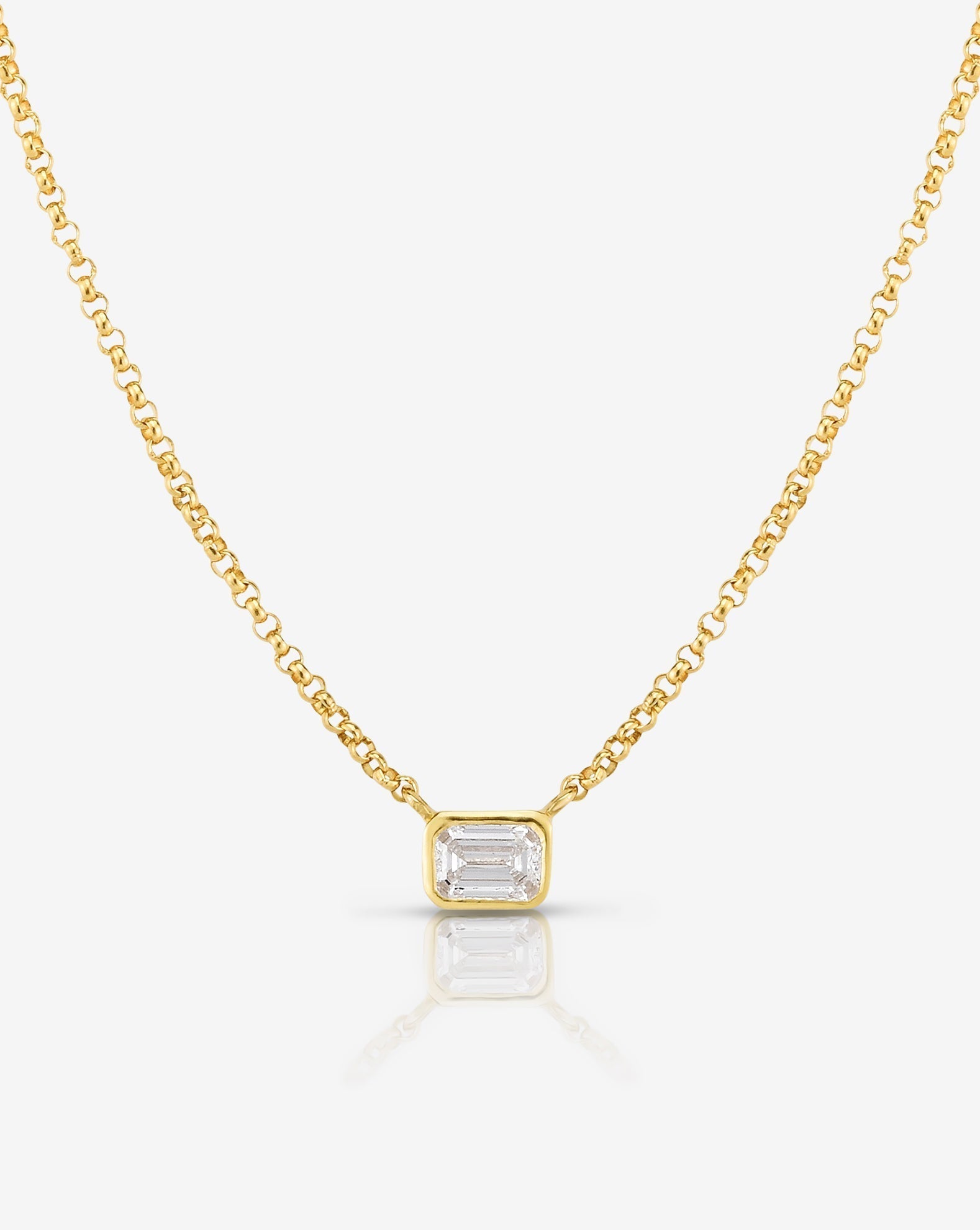 Ring Concierge Necklaces 14k Yellow Gold / Emerald Mixed Shapes Diamond Pendant Necklace