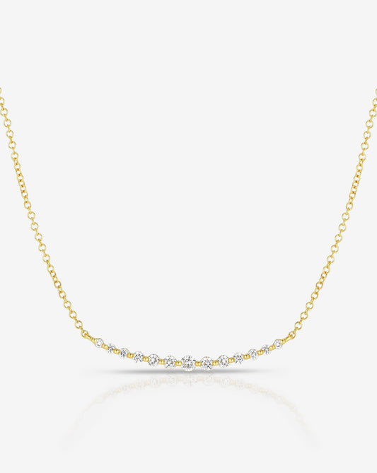 Ring Concierge Necklaces 14k Yellow Gold Graduated Single Prong Diamond Necklace