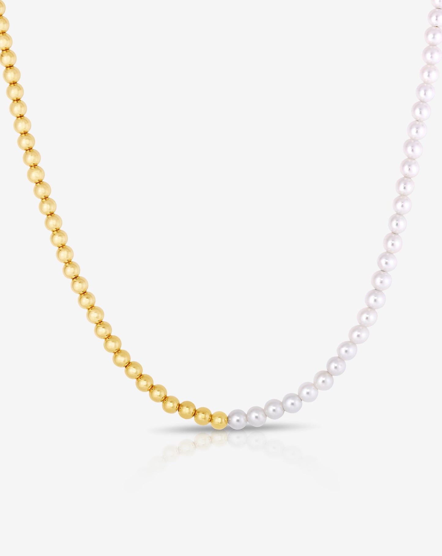 Ring Concierge Necklaces 14k Yellow Gold Multiway Pearl and Gold Beaded Necklace + Double Wrap Bracelet