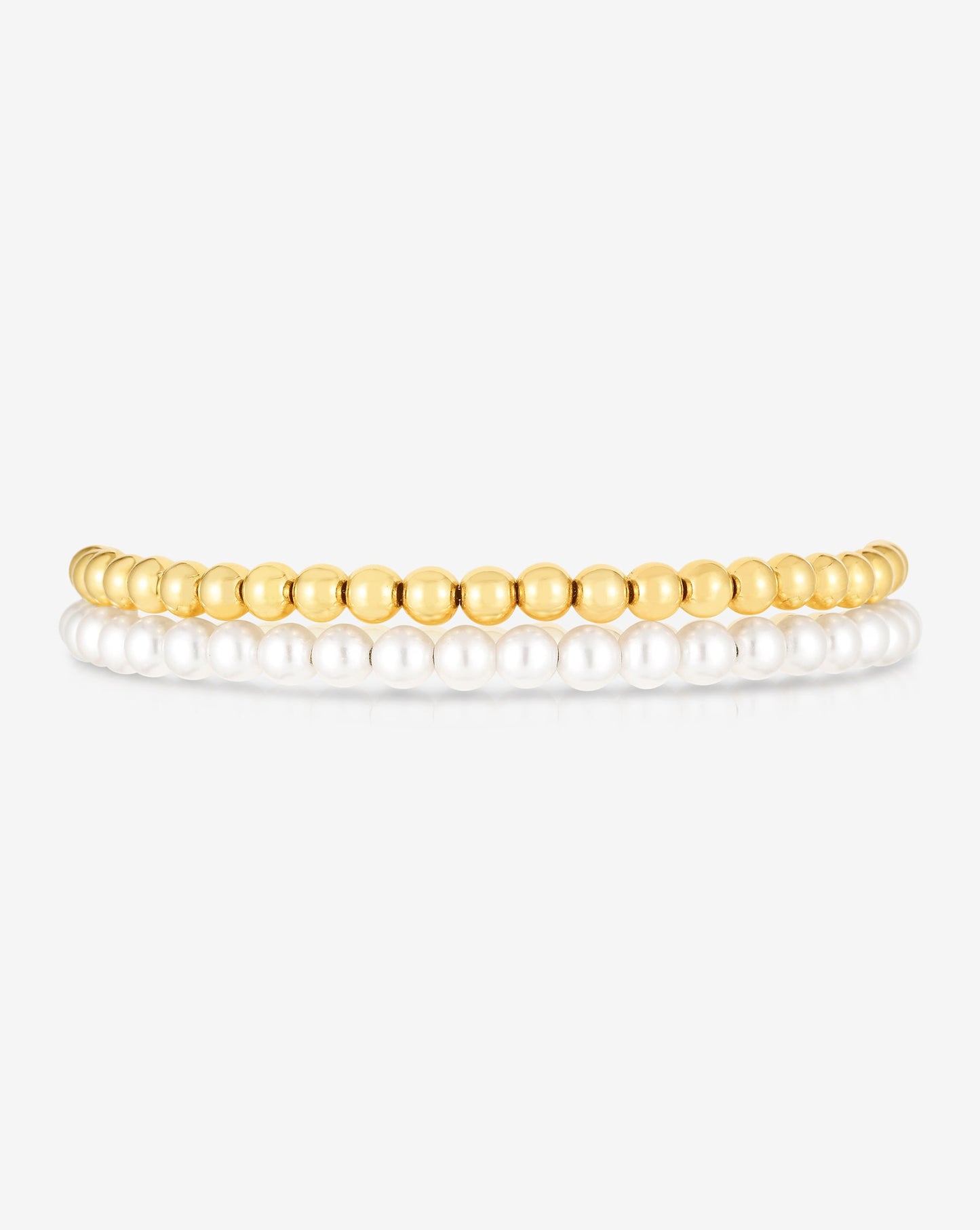 Ring Concierge Necklaces 14k Yellow Gold Multiway Pearl and Gold Beaded Necklace + Double Wrap Bracelet