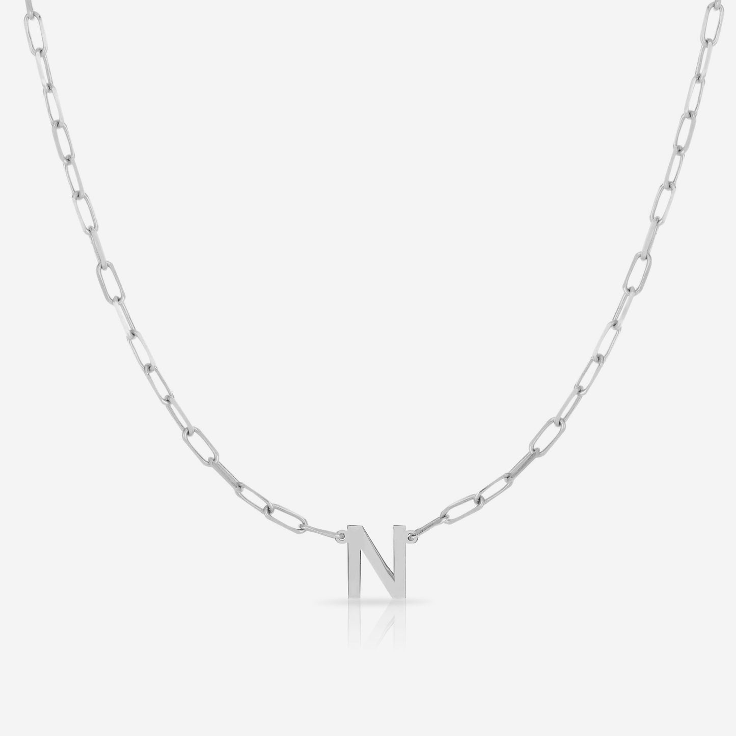 Ring Concierge Necklaces Block Initial + Link Chain Necklace