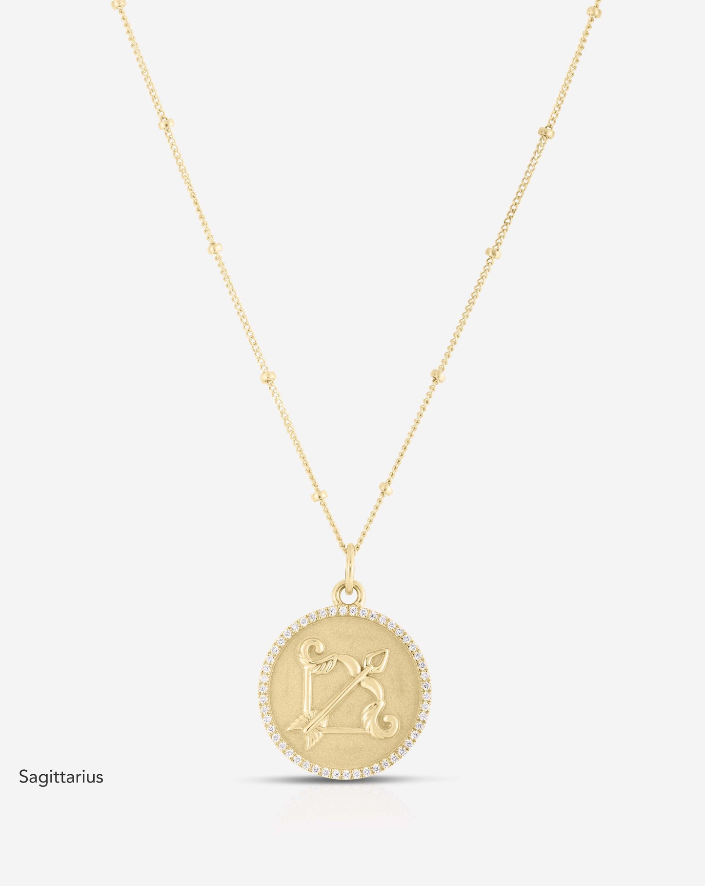 Ring Concierge Necklaces 14k Yellow Gold / Sagittarius Zodiac Medallion Necklace
