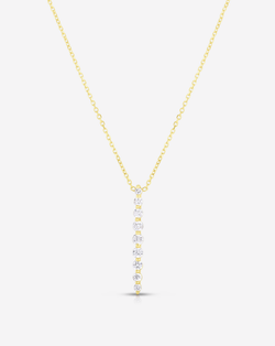 Ring Concierge Necklaces 14k Yellow Gold Vertical Graduated Single Prong Diamond Necklace