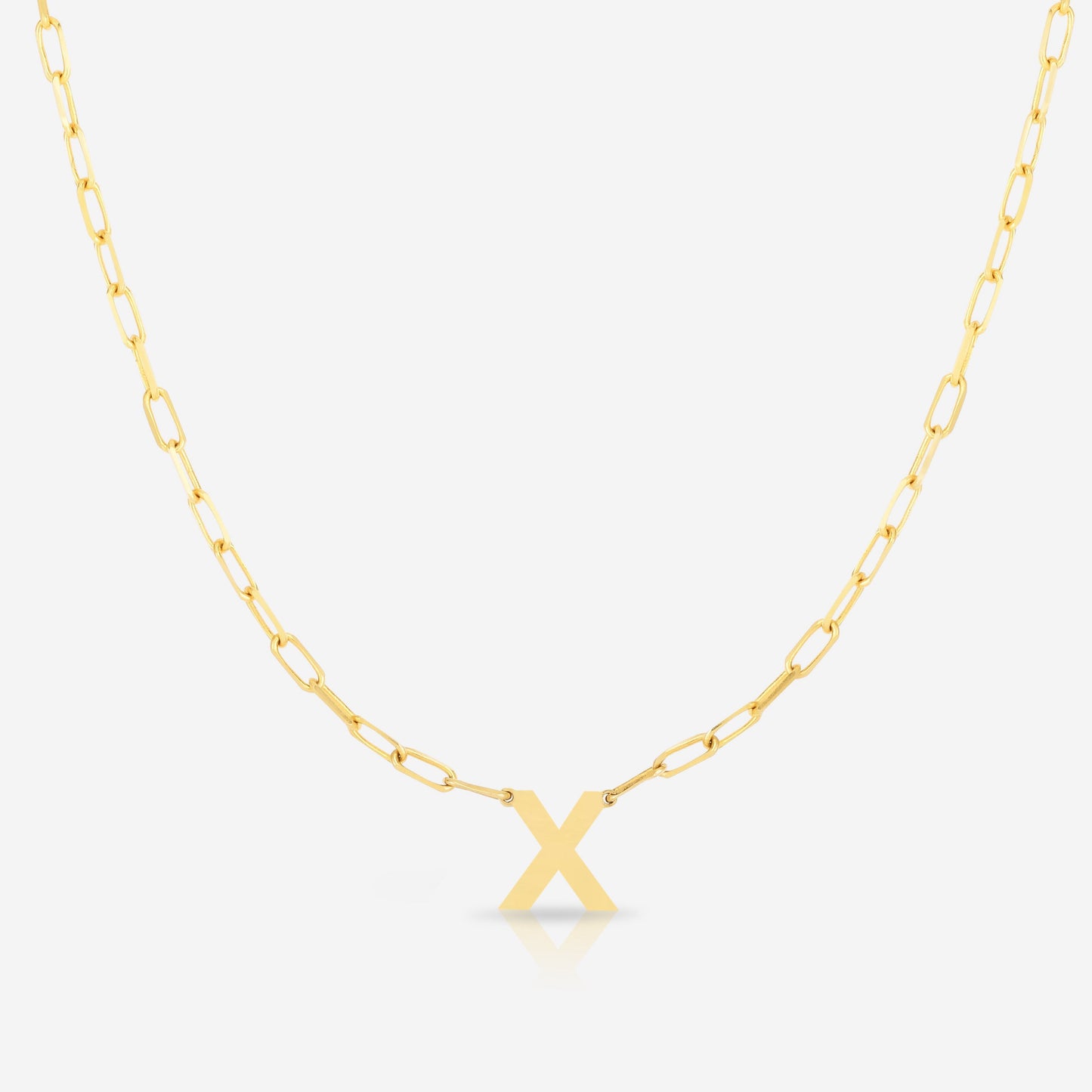 Ring Concierge Necklaces Block Initial + Link Chain Necklace