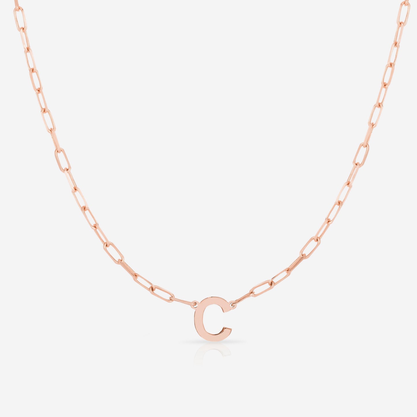 Ring Concierge Necklaces Block Initial + Link Chain Necklace