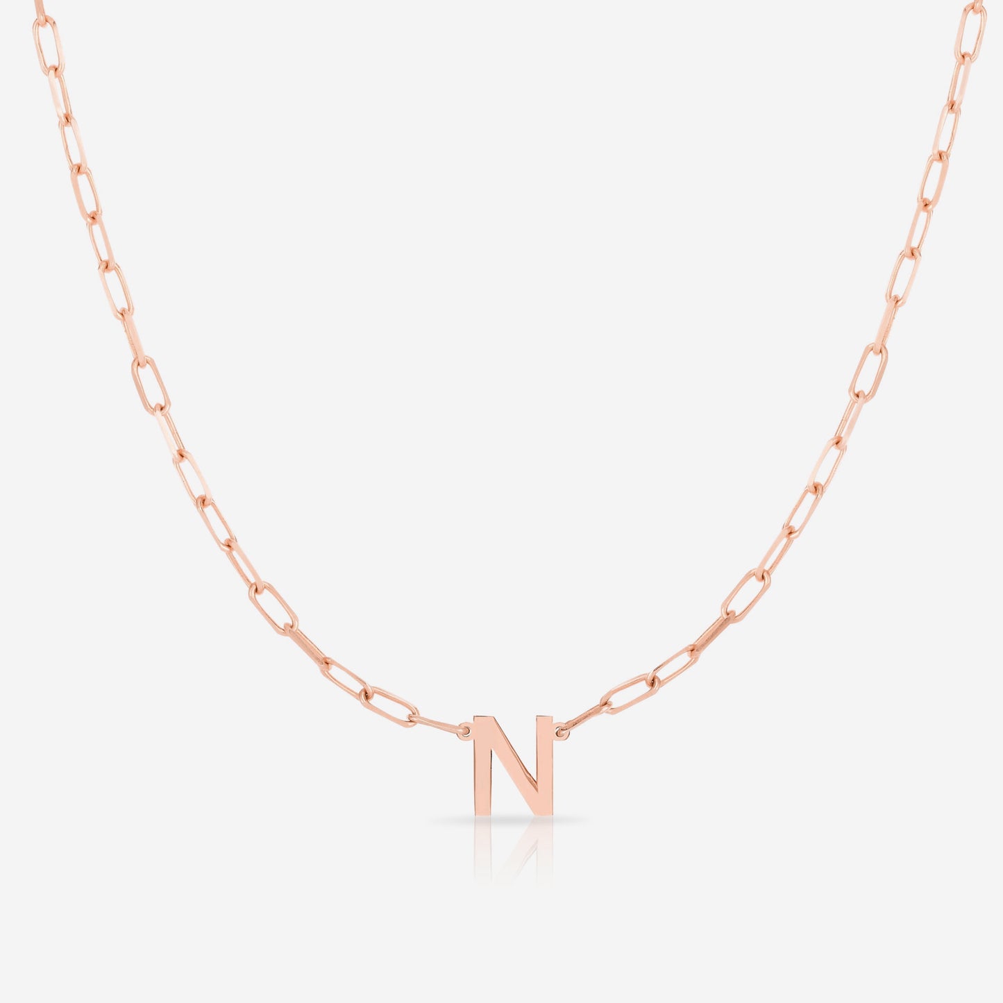 Ring Concierge Necklaces Block Initial + Link Chain Necklace