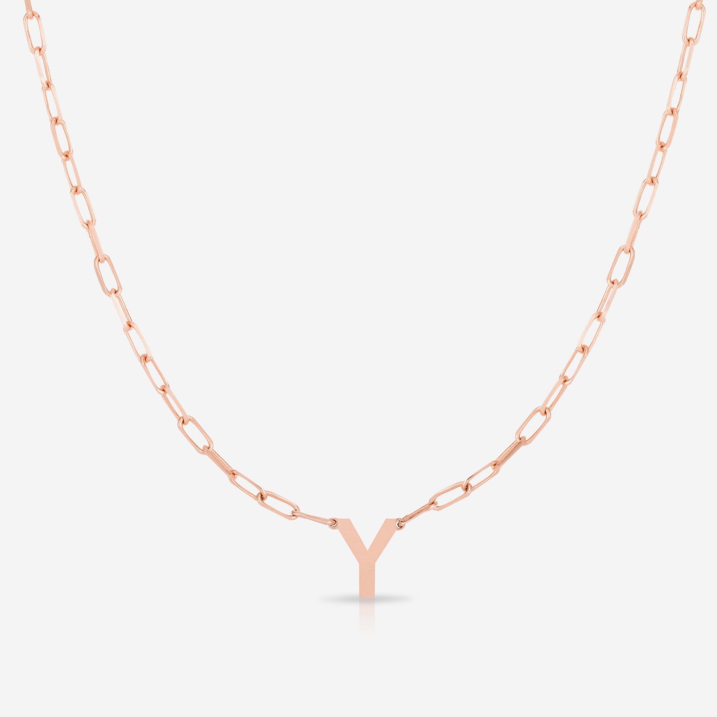 Ring Concierge Necklaces Block Initial + Link Chain Necklace