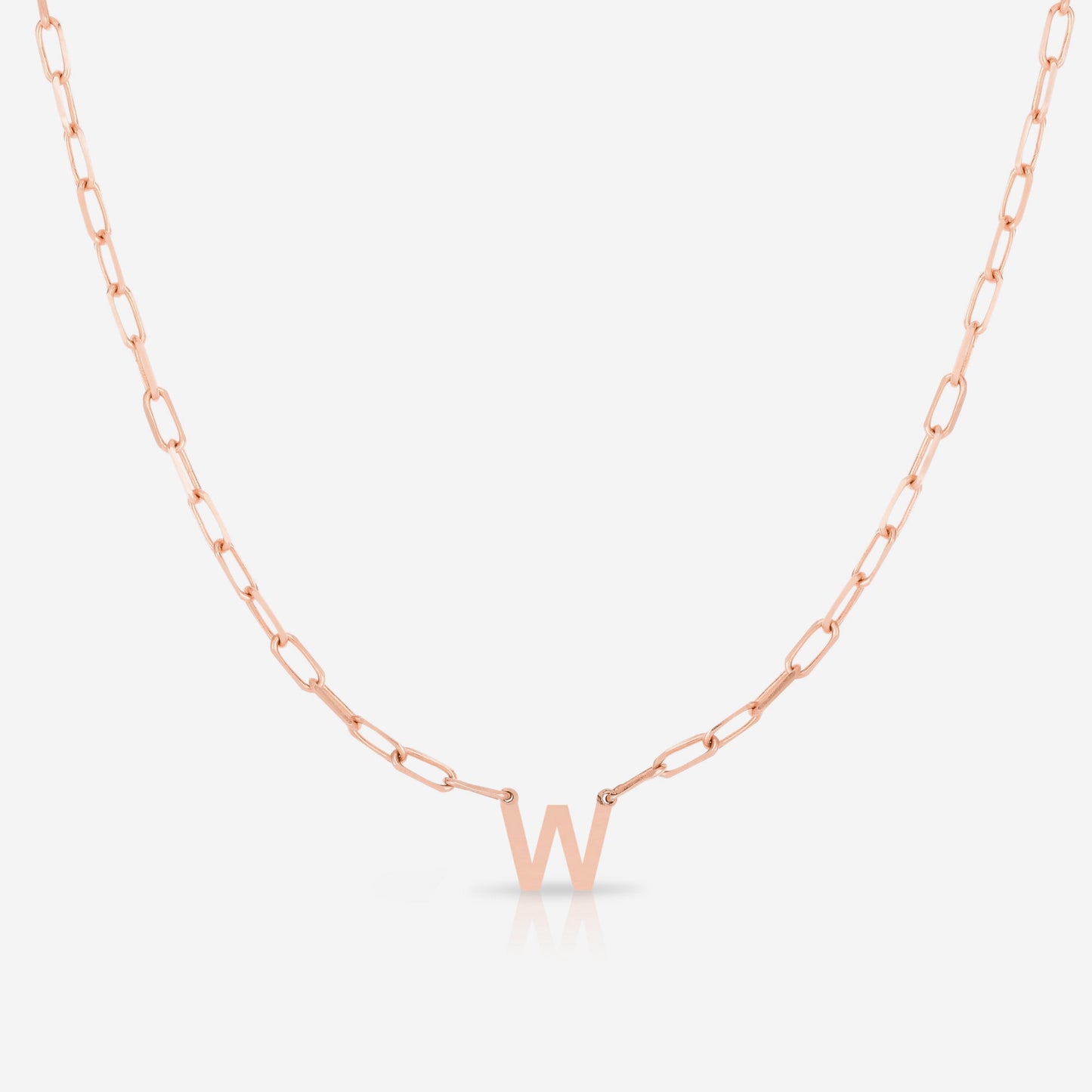 Ring Concierge Necklaces Block Initial + Link Chain Necklace