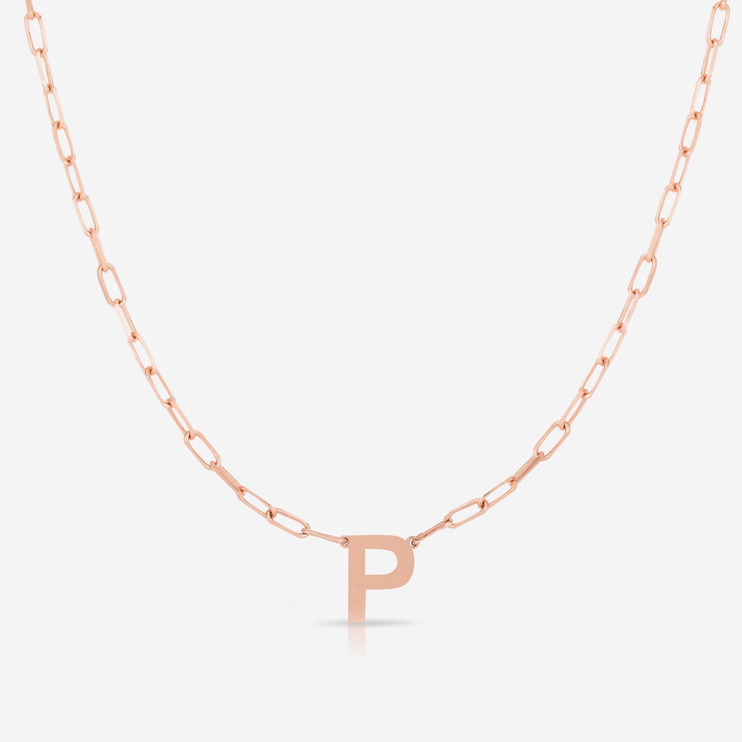 Ring Concierge Necklaces Block Initial + Link Chain Necklace
