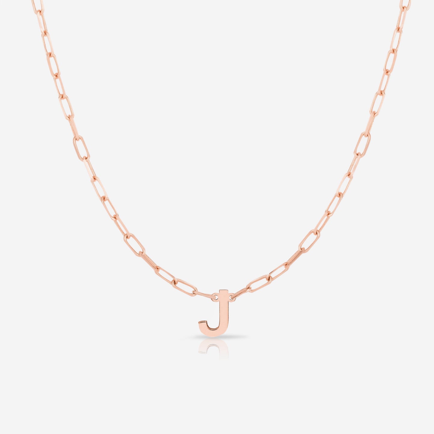 Ring Concierge Necklaces Block Initial + Link Chain Necklace