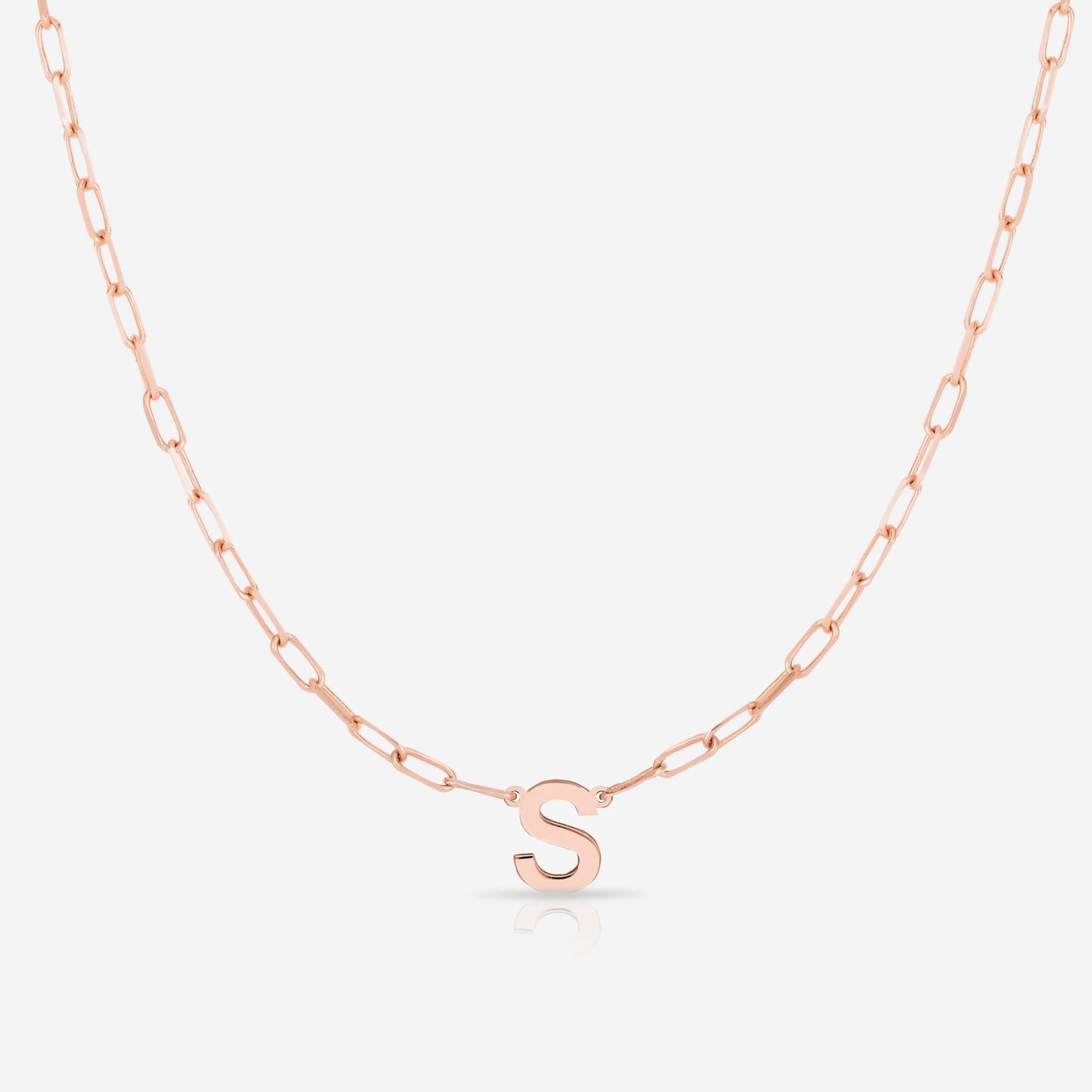 Ring Concierge Necklaces Block Initial + Link Chain Necklace