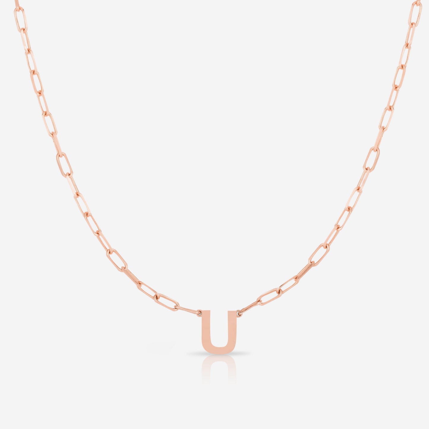 Ring Concierge Necklaces Block Initial + Link Chain Necklace