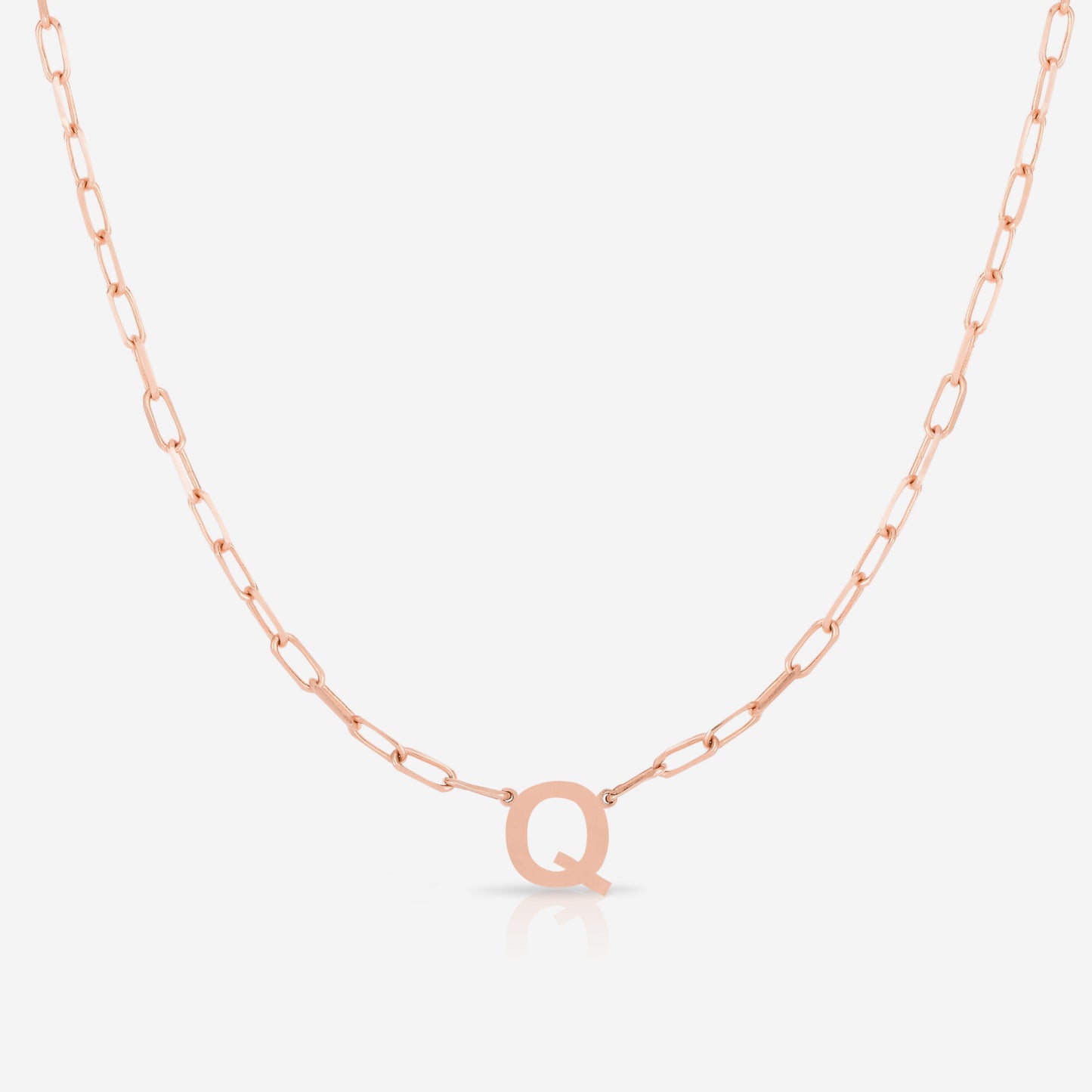 Ring Concierge Necklaces Block Initial + Link Chain Necklace