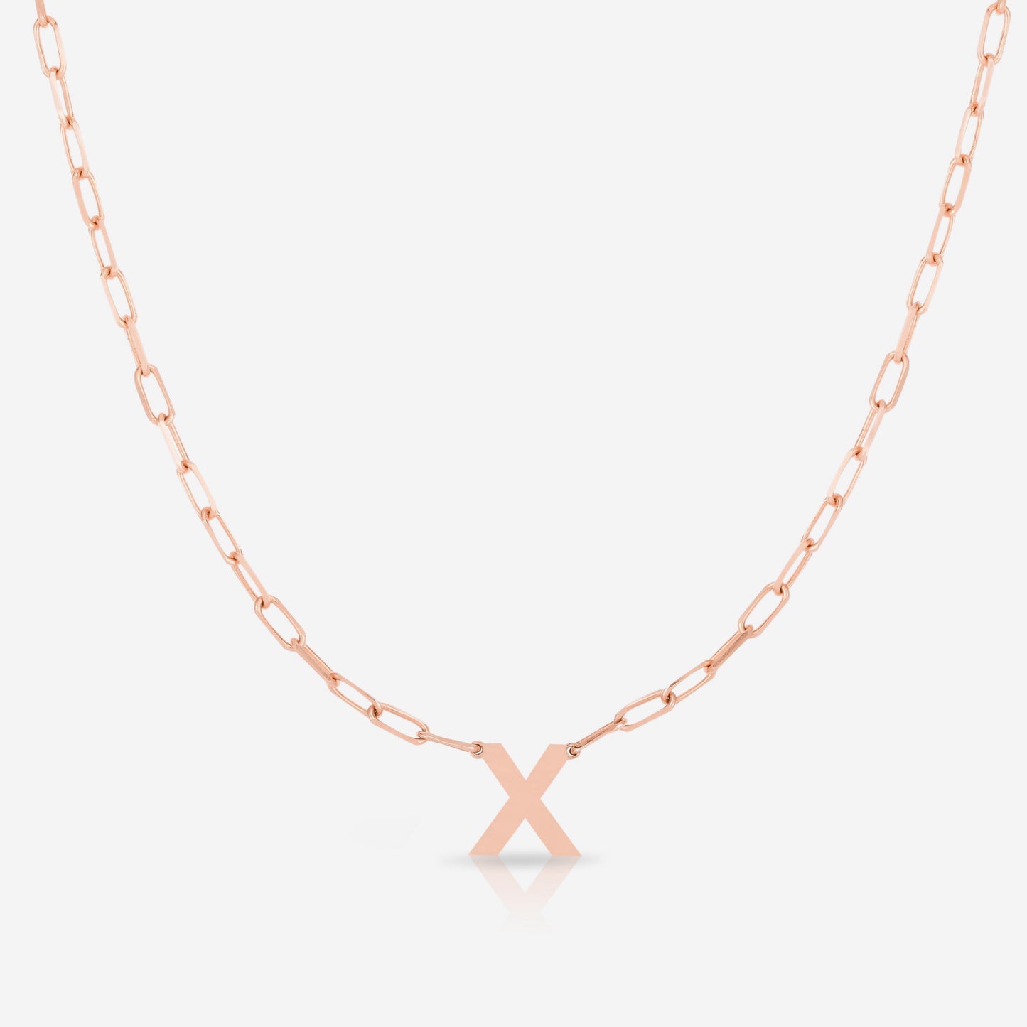 Ring Concierge Necklaces Block Initial + Link Chain Necklace