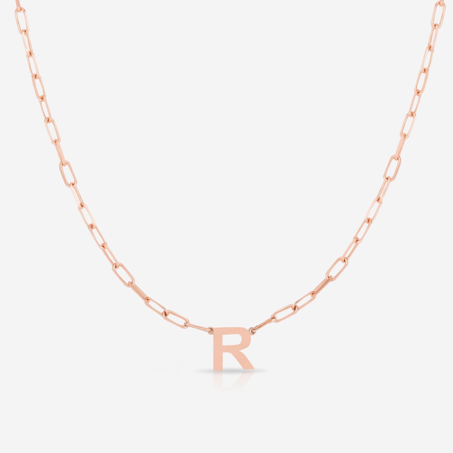 Ring Concierge Necklaces Block Initial + Link Chain Necklace