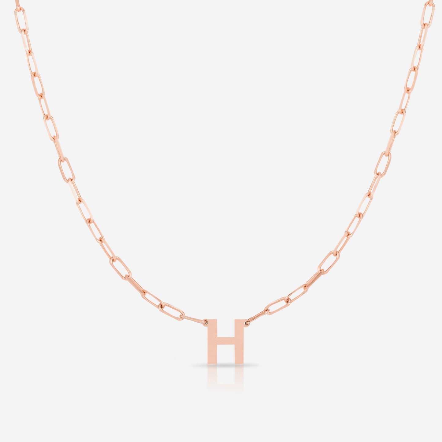 Ring Concierge Necklaces Block Initial + Link Chain Necklace