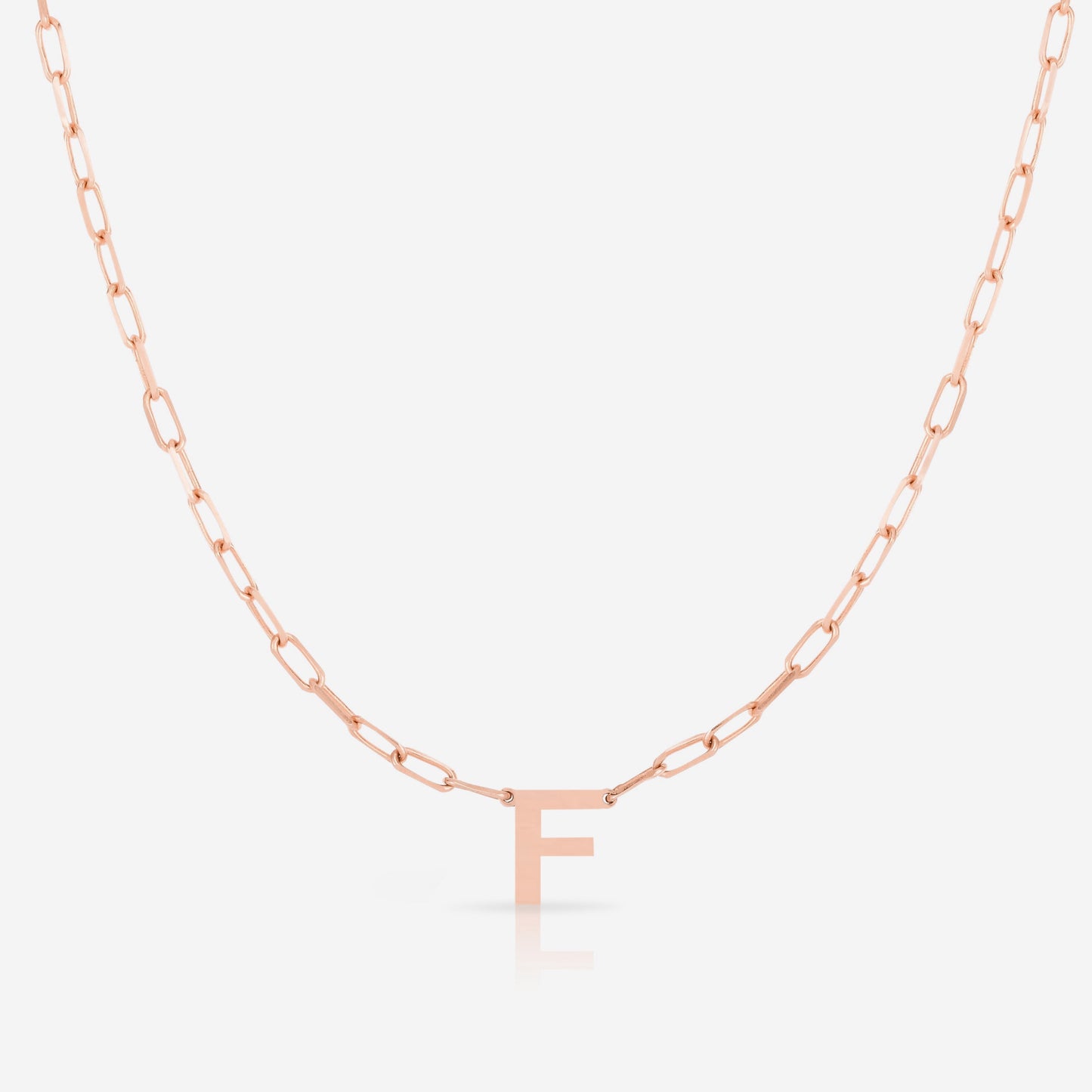Ring Concierge Necklaces Block Initial + Link Chain Necklace