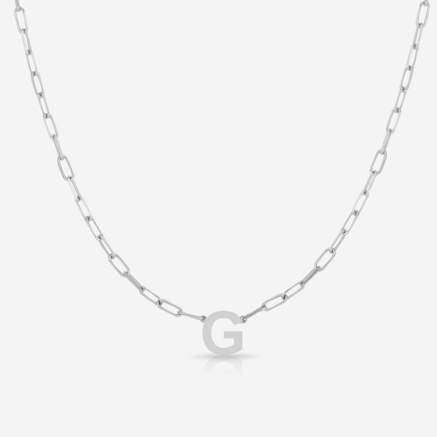 Ring Concierge Necklaces Block Initial + Link Chain Necklace
