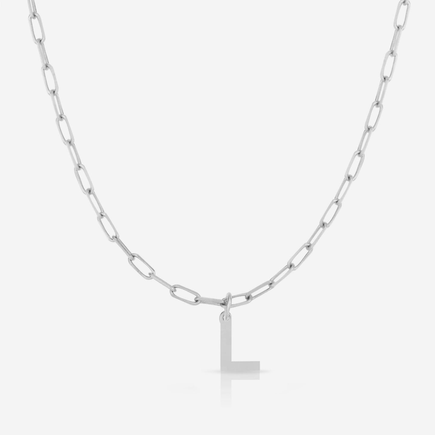 Ring Concierge Necklaces Block Initial + Link Chain Necklace